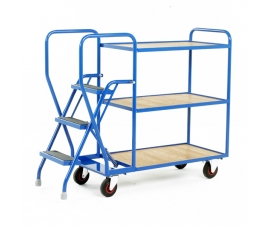 3 Tier Tray Trolley With Plywood Shelves