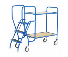 2 Tier Tray Trolley With Plywood Shelves