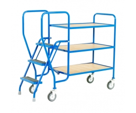 3 Tier Tray Trolley With Plywood Shelves