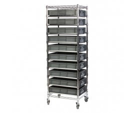 Chrome Euro Box 10 Tier Trolley