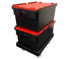 55 Litre Attached Lid Containers On Dolly