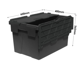 Black Recycled Plastic Crates 65 Litres