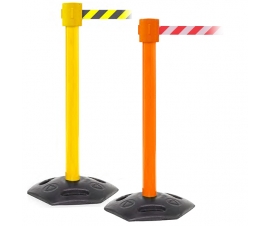 Weatherproof Belt Barriers With Chevron Belts