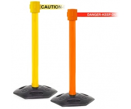 Weatherproof Belt Barriers With Messaged Belts