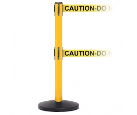 Twin Belt Barrier With Messaged Belt