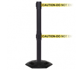 Black Post with Twin Message Belt