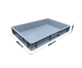 600 x 400 x 100mm grey euro container tray