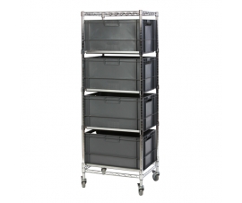 Chrome Euro Box 4 Tier Trolley