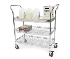 Chrome Wire 3 Tier Basket Trolley