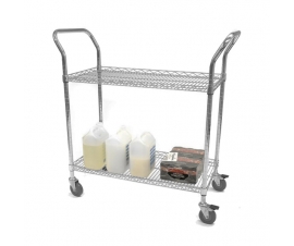 Chrome Wire 2 Tier Lipped Trolley