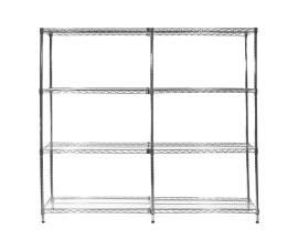 Chrome Wire Shelving Bay With Extension Bay