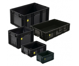 Euro Electro Conductive Containers in Black Group