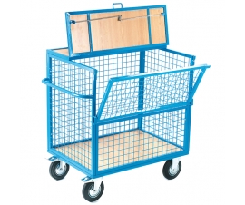 Trolley With Mesh Sides, Lid Open