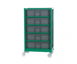 Mobile Container Rack With 5 Containers