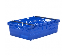 Blue Plastor Supermarket Crates with Bale Arms