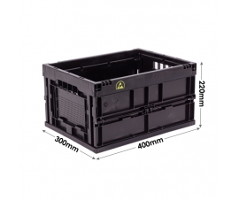 Black Conductive Folding Container