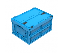 Closed Lid On Folding Box in Blue