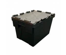 Lidded Black Attached Lid Container