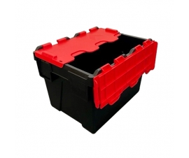 Lidded Container In Black And Red