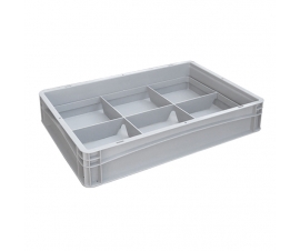 Basicline Euro Container With 6 Hole Glassware Inserts