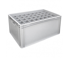 Basicline Euro Container With 40 Hole Glassware Inserts