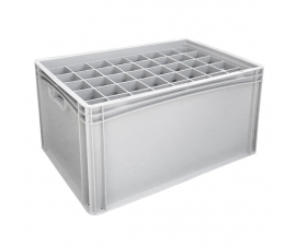 Basicline Euro Container With 40 Hole Glassware Inserts