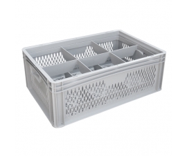 Ventilated Basicline Euro Container With 6 Hole Glassware Inserts