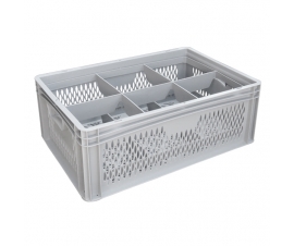 Ventilated Basicline Euro Container With 6 Hole Glassware Inserts