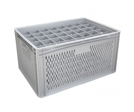 Ventilated Basicline Euro Container With 40 Hole Glassware Inserts