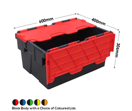 Black With Coloured Lids Recycled Plastic Crates
