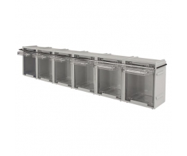 Tilt Bin Kit With 6 Bins And A Retaining Bar