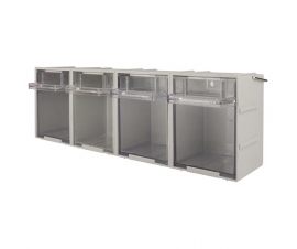 Tilt Bin Kit With 4 Bins And A Retaining Bar