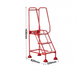 3 Tread Domed Feet Steps With Punched Treads