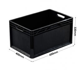 600 x 400 Black Lightline Euro Container