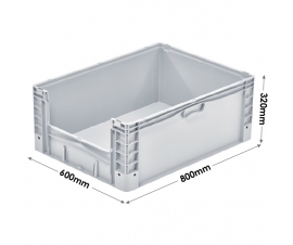 (800 x 600 x 320mm) Open End Euro Picking Container