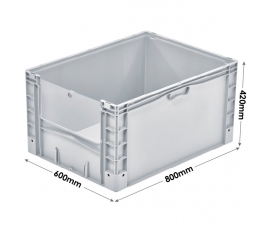 Basicline Plus Open End Euro Picking Container with Translucent Door
