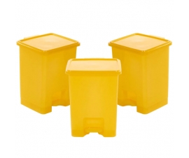 15 Litre Pedal Bins - Set of 3 Yellow