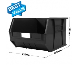 Size 10 Linbins in Black Recycled Plastic Dimensions