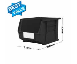 Size 6 Linbins in Black Recycled Plastic Dimensions