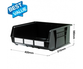 Size 8 Linbins in Black Recycled Plastic Dimensions