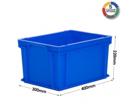 220mm High, Stackable Euro Containers in Blue