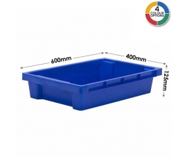 Blue Plastic Nestable and Stackable Tray