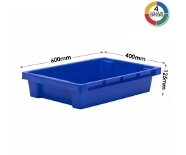 Blue Plastic Nestable and Stackable Tray