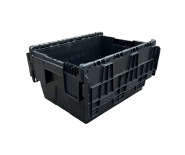 Black Recycled Attached Lid Container