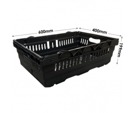 Black Bail Arm Stacking & Nesting Crate Dimensions