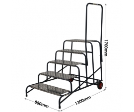 Climb-It Wide Work Steps 5 Tread Single Handrail Dimensions