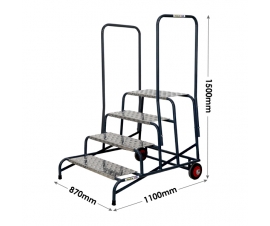Climb-It Wide Work Steps 4 Tread Double Handrail Dimensions