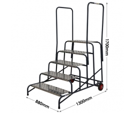 Climb-It Wide Work Steps 5 Tread Double Handrail Dimensions