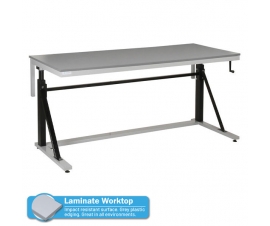 Adjustable Height Cantilever Workbench with Laminate Worktop
