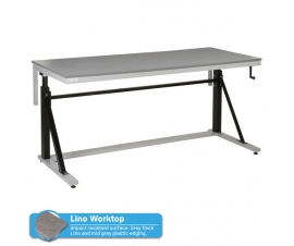 Adjustable Height Cantilever Workbench with Lino Worktop